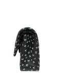 Chanel Black CC Classic 11.12 Letters Print Double Flap Medium Bag