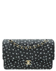 Chanel Black CC Classic 11.12 Letters Print Double Flap Medium Bag