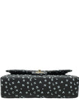 Chanel Black CC Classic 11.12 Letters Print Double Flap Medium Bag