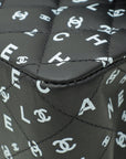 Chanel Black CC Classic 11.12 Letters Print Double Flap Medium Bag