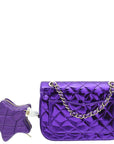 Chanel Purple Hollywood Boulevard Mini Flap Bag With Star Coin Purse