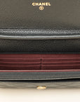 Chanel Black CC Classic Wallet On Chain