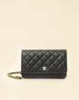 Chanel Black CC Classic Wallet On Chain