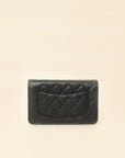 Chanel Black CC Classic Wallet On Chain