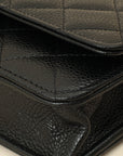 Chanel Black CC Classic Wallet On Chain