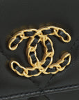 Chanel Black CC 19 Quilted Chain Wristlet Clutch