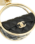 Chanel Black Resin Flap Bag Hoop Mirror Bangle
