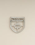 Chanel Silver Swarovski Baguette Crystal CC Shield Brooch