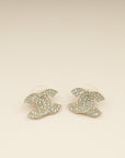 Chanel Gold CC Crystal Earrings