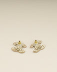 Chanel Gold CC Crystal Earrings