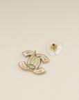Chanel Gold CC Crystal Earrings