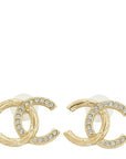 Chanel Gold CC Crystal Earrings