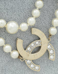 Chanel Gold CC Pharrell Williams Crystal Logo Pearl Necklace