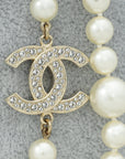 Chanel Gold CC Pharrell Williams Crystal Logo Pearl Necklace
