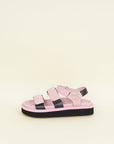 Chanel Bicolor CC Suede Velcro Flat Sandals 38
