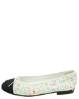 Chanel Bicolor CC Cap Toe Tweed Sequins Ballerina 38
