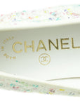Chanel Bicolor CC Cap Toe Tweed Sequins Ballerina 38