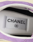 Chanel Purple CC Suede CC Lace Up Sneaker 38