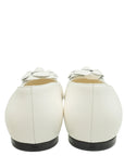 Chanel White CC Camellia Flower Flat Ballerina 39