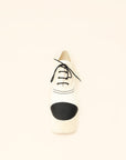 Chanel Bicolor Lace-Up Platform Pumps 39