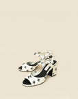 Chanel Bicolor CC Print Coco Beach Sandal 37