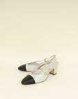 Chanel Bicolor CC Cap Toe Slingback Pump 38.5