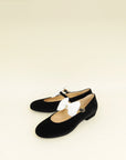 Chanel Black CC Bow Velvet Mary Jane Flats 38
