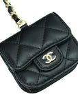 Chanel Black Pearl Crown CC Wristlet Multi Pouches