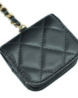 Chanel Black Pearl Crown CC Wristlet Multi Pouches