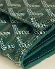 Goyard Green Goyardine Continental Wallet W/ Strap
