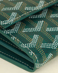 Goyard Green Goyardine Continental Wallet W/ Strap