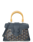 Goyard Navy Blue Goyardine Saigon Souple Mini Bag