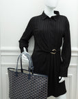 Goyard Navy Blue Goyardine Saint Louis PM Bag