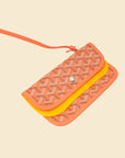 Goyardine Coral Ltd. Ed. Reversible Embroidered Seahorse Anjou PM Bag