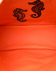Goyardine Coral Ltd. Ed. Reversible Embroidered Seahorse Anjou PM Bag