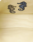 Goyardine Sand Ltd. Ed. Reversible Embroidered Seahorse Anjou PM Bag