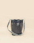 Goyard Navy Blue Goyardine Petit Flot Bucket Bag