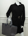 Goyard Navy Blue Goyardine Saint Louis PM Bag