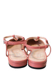 Gucci Peach Pink Double G T Strap Ankle Strap Flats 38