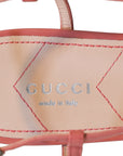 Gucci Peach Pink Double G T Strap Ankle Strap Flats 38