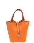 Hermes Orange Picotin Lock 18 Bag