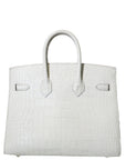 Hermes Beton Matte Alligator Mississippiensis Birkin 25 Sellier Bag