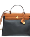 Hermes Bicolor Herbag Zip 31 PM Toile H Berline Vache Hunter Bag