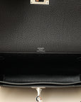 Hermes Noir Kelly Depeches 25 Pouch