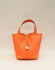 Hermes Orange Minium Picotin Lock 22 Bag