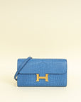 Hermes Bleu Zellige Matte Alligator Constance To Go Wallet