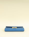 Hermes Bleu Zellige Matte Alligator Constance To Go Wallet