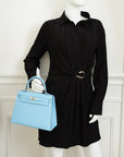 Hermes Bleu Celeste Kelly 25 Sellier Bag