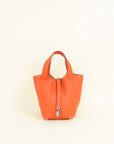 Hermes Orange Poppy Picotin Lock 18 Bag
