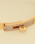 Hermes 18K Rose Gold 61 Diamond Kelly Bracelet